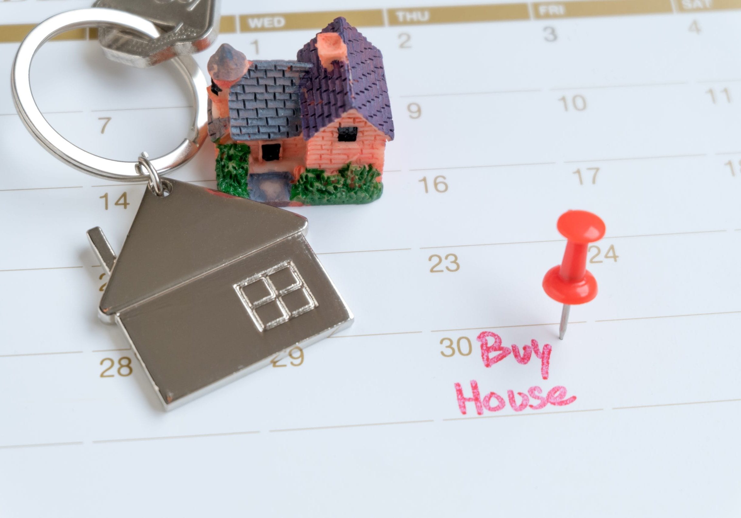 buy house day plan marked on calendar with red push pin Selling in 7 Days is Rare, But Real