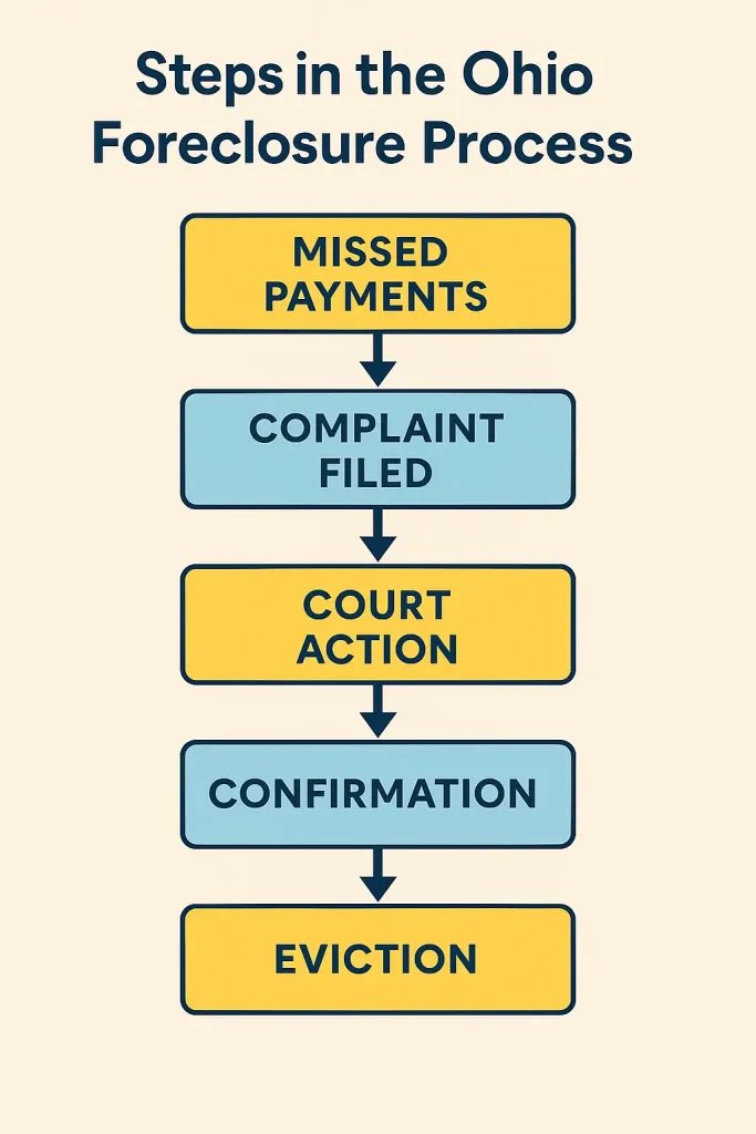 Illustrated timeline of the foreclosure process in Ohio